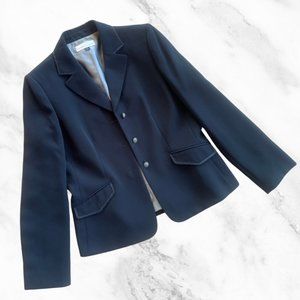 Tahari ASL Polyester Pant Suit Size 10 Dark Blue Career Notch Collar Career